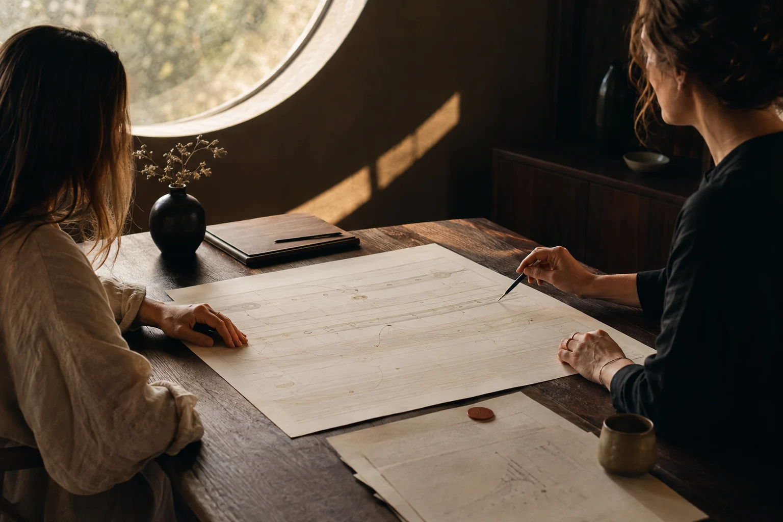 A Compass session with a timing map on the table